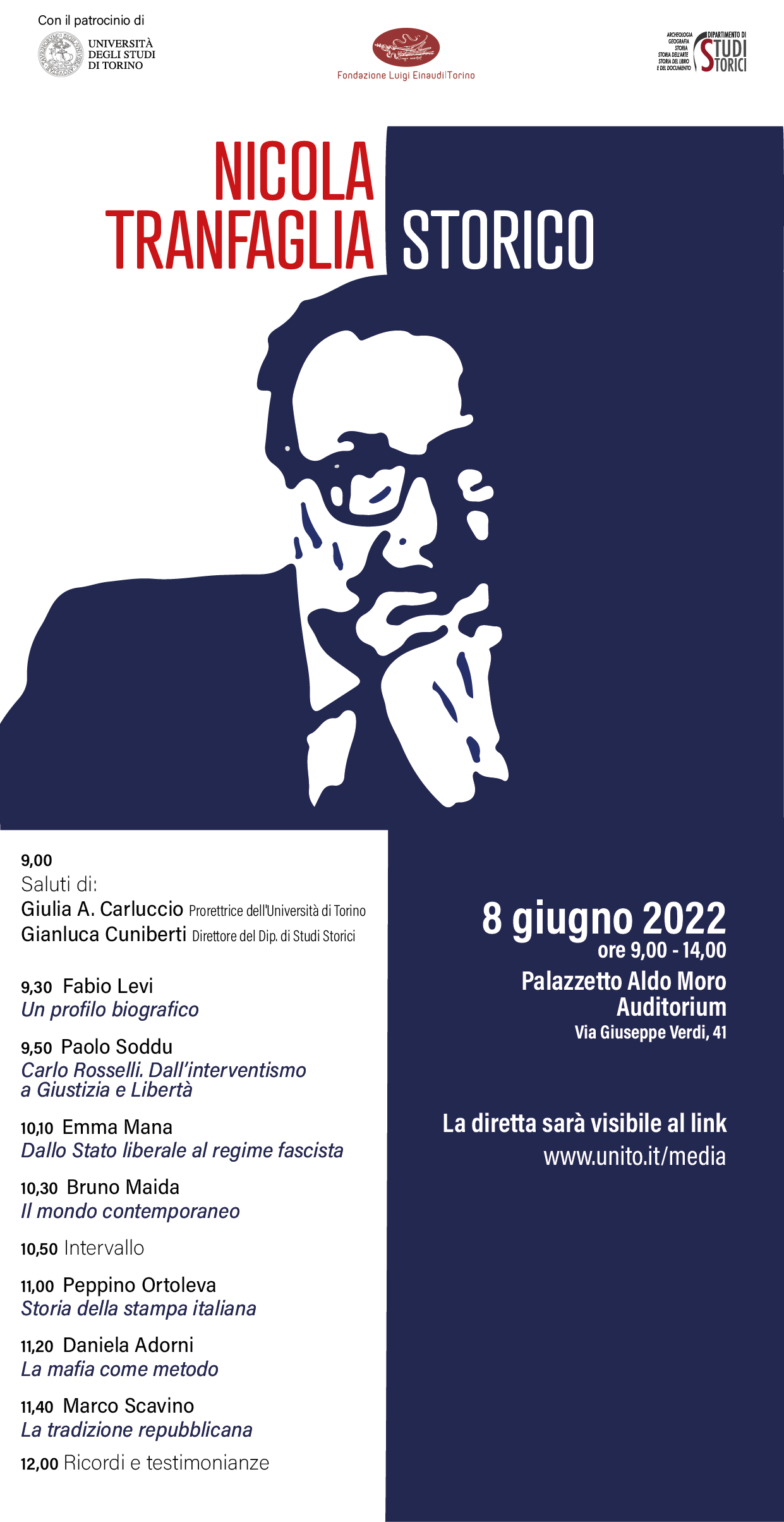 Nicola Tranfaglia Storico, 8 Giugno 2022, Ore 9 - Fondazione Luigi Einaudi